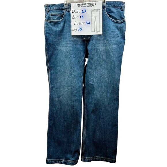 Duluth Trading Co. Flex Ballroom Jeans 44x32 Relaxed Fit Mens Blue Denim Cotton - Picture 4 of 10